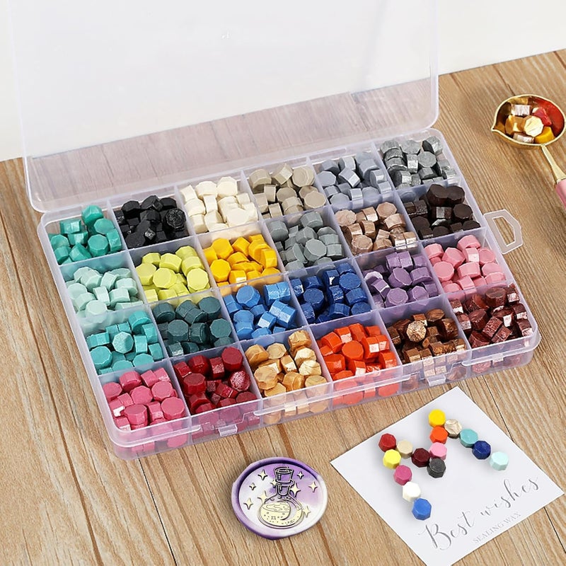 MONVICT 732 Pcs Wax Seal Stamp Kit with Pink Gift Box, Electric Wax Seal Warmer, Sealing Beads, Stamp, Spoon, Pens, Envelopes, Tweezers Gift for Kids Girls Crafter DIY - Image 5
